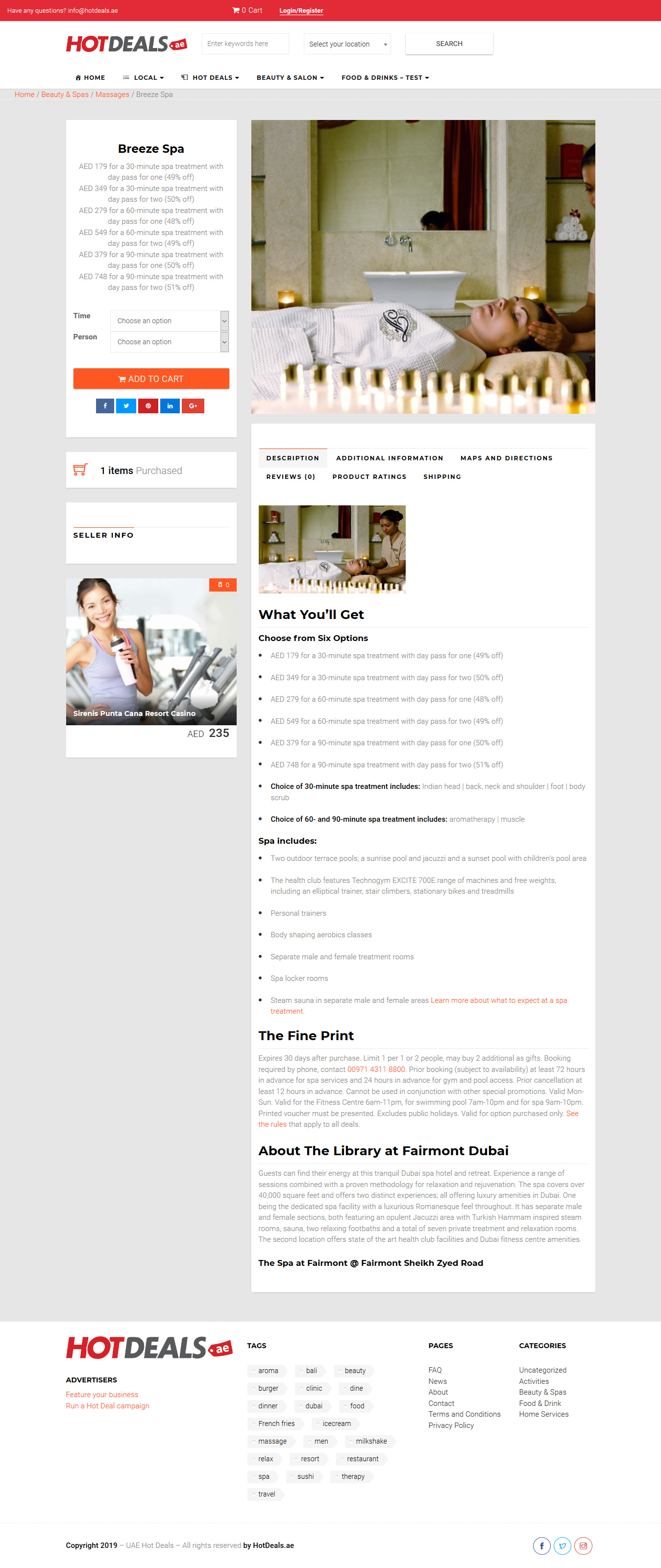 تصویری از صفحه جزئیات محصول سایت معاملات داغ UAE Hot Deals امارات