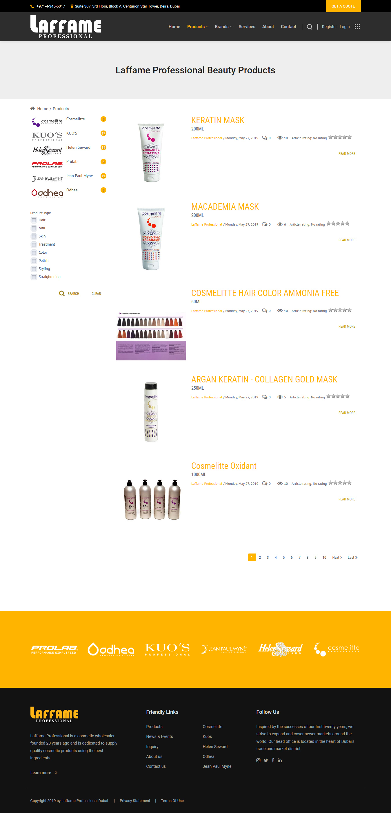 تصویری از صفحه فهرست محصولات Laffame Professional‌ دوبی