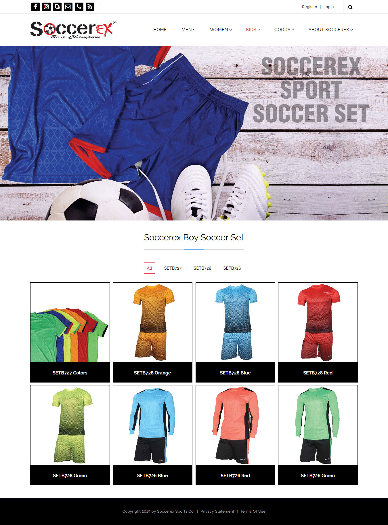 تصویری از صفحه ست لباس فوتبال نوجوانان فروشگاه پخش پوشاک و لوازم ورزش Soccer Ex دوبی