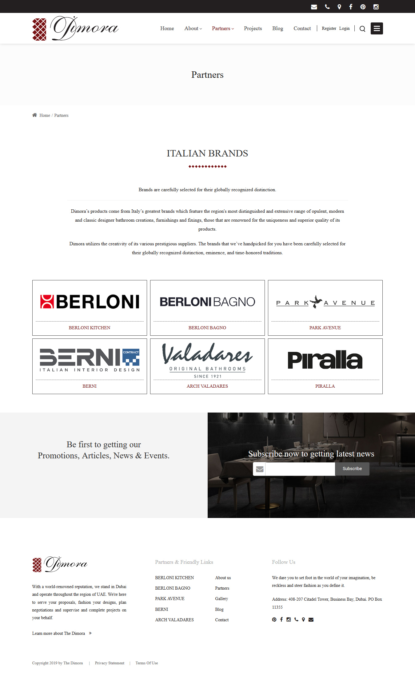 تصویری از صفحه شرکای تجاری و برندها شرکت معماری و طراحی داخلی The Dimora دوبی